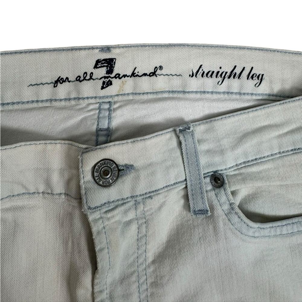 7 for All Mankind Low Rise Stretchy Straight Leg Summer Y2K Denim Pants Size 32 - Picture 6 of 13